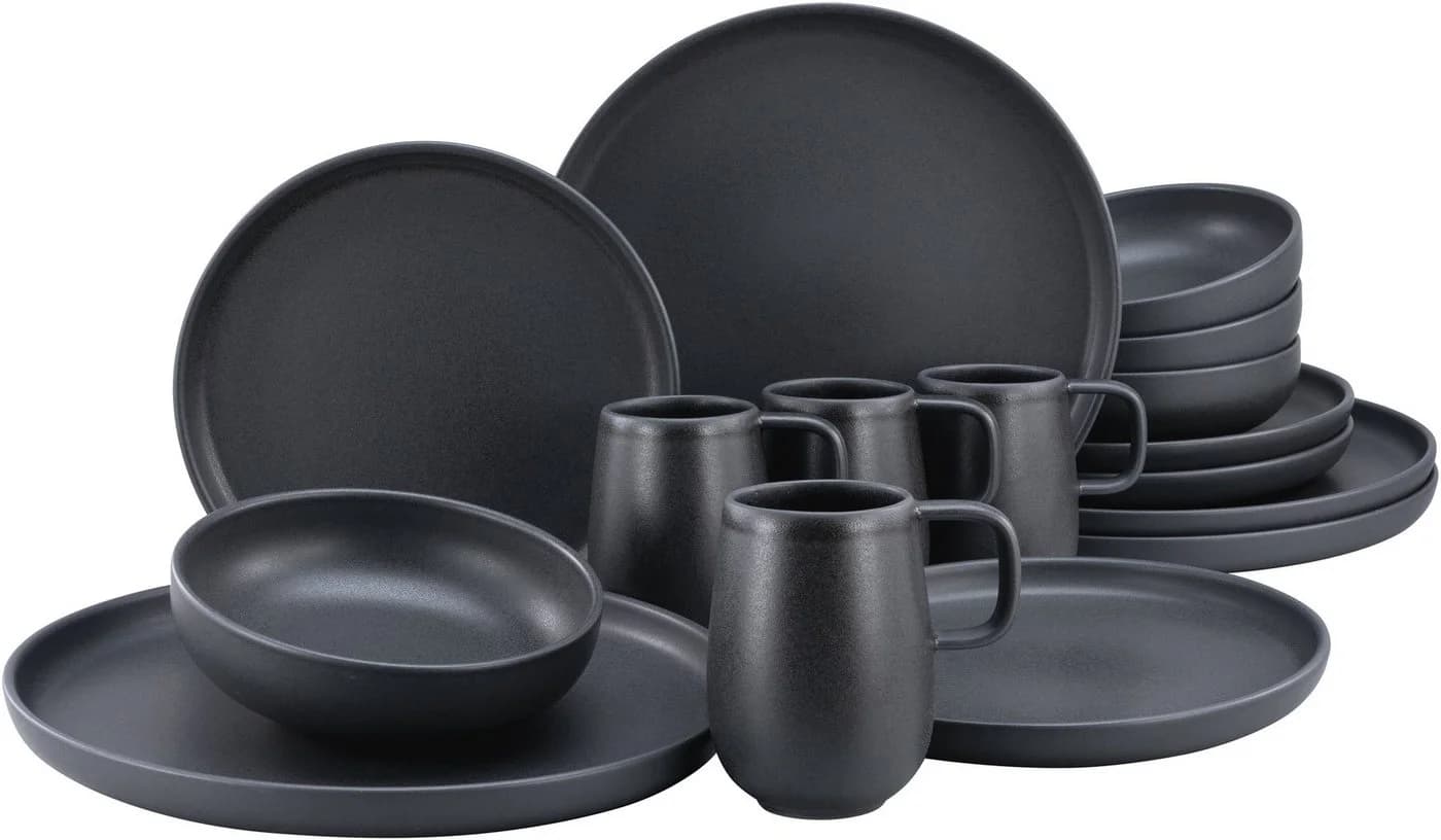 CREATABLE Kombiservice Uno Black 16-tlg. Steinzeug schwarz - Bild 2