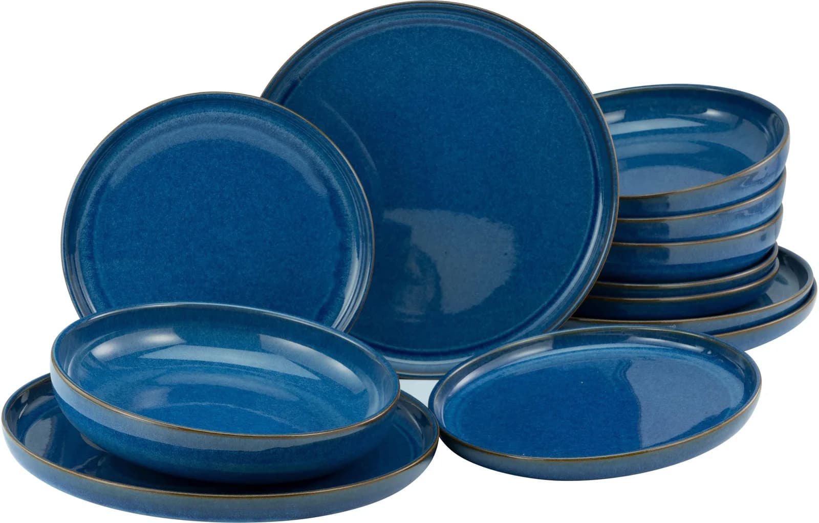 CREATABLE Tafelservice Atlantico 12-tlg. Kobaltblau Steinzeug