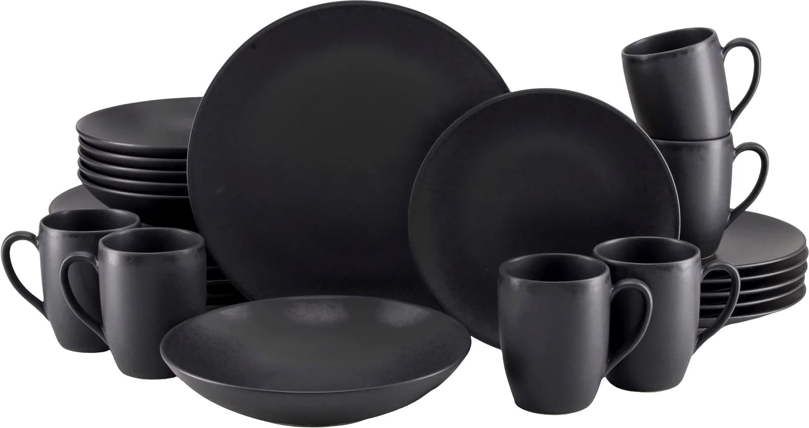 CREATABLE Kombiservice Soft Touch 24-tlg. Schwarz-Grau Steinzeug