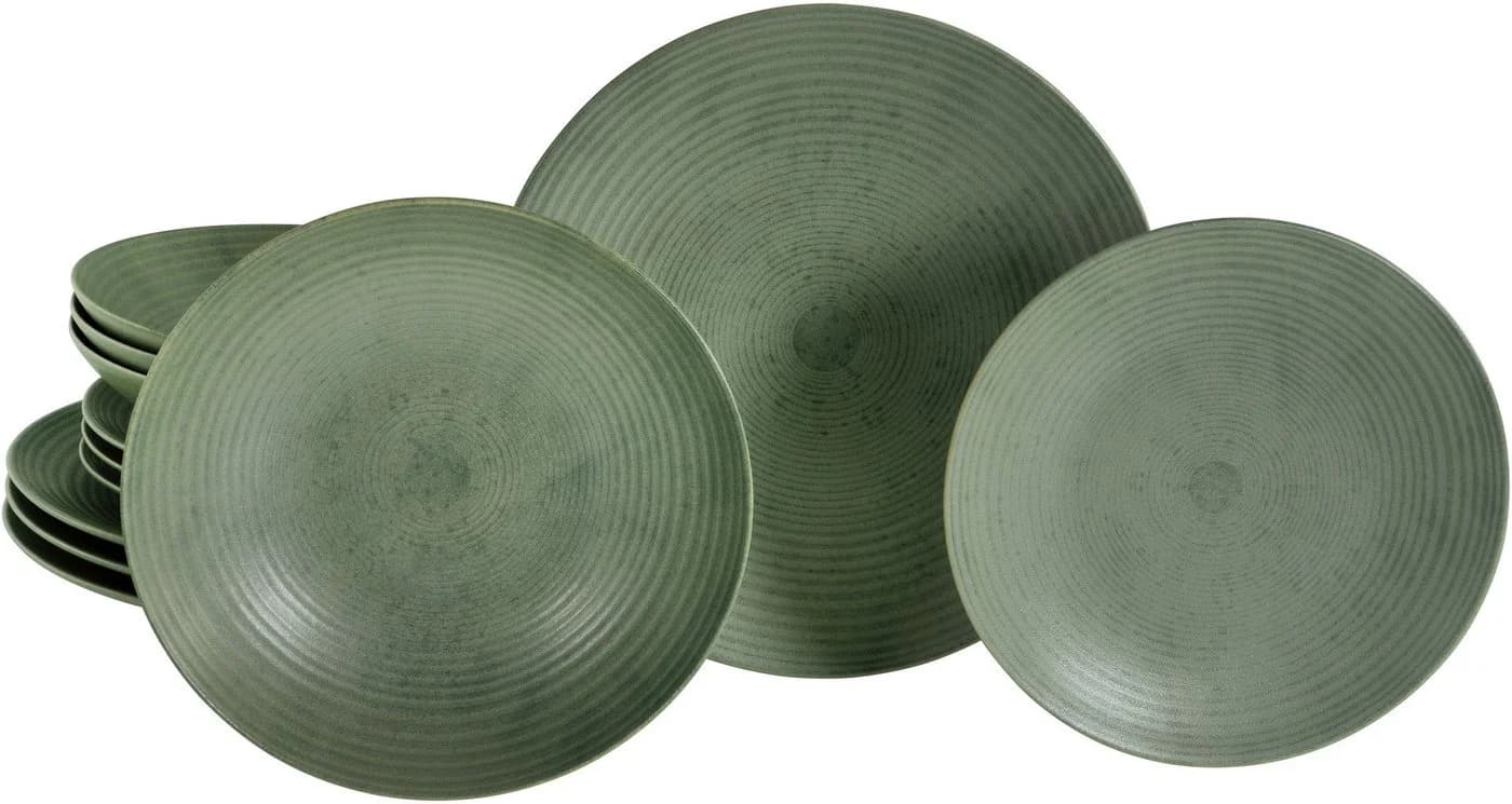Creatable Teller-Set Catania 12-tlg. Steinzeug Eukalyptus Grün - Bild 2