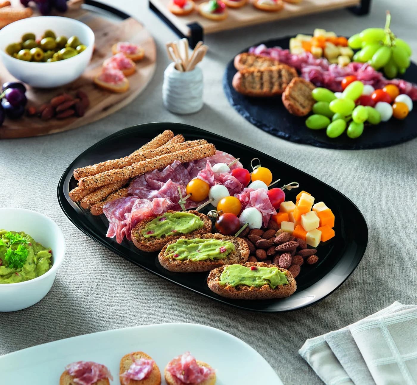 CreaTable Barbecueteller Schwarz 6-teilig Opalglas - Bild 4