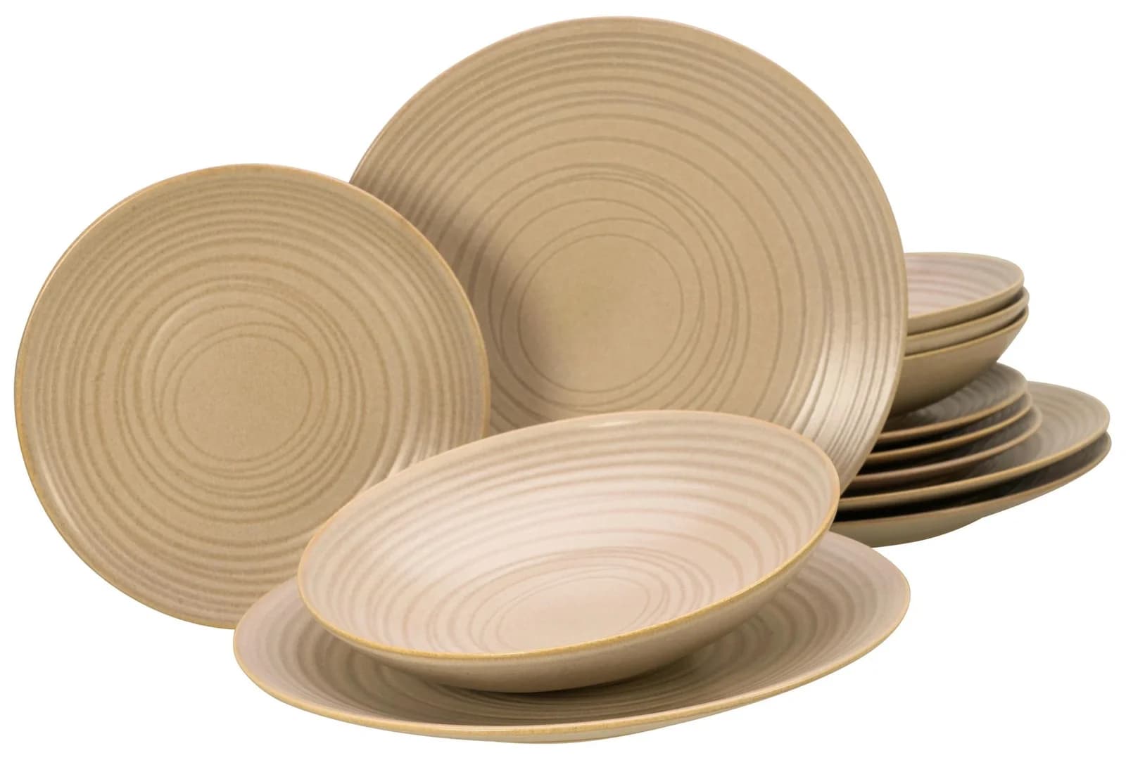 Creatable Kombiservice Lava Stone Sandfarben 12-teilig Keramik