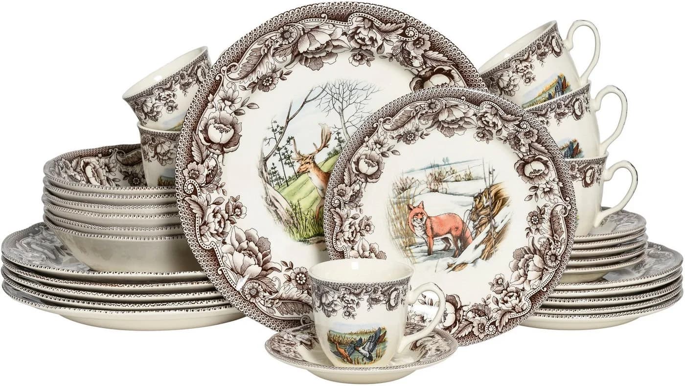 Buntes Geschirr-Set im Landhausstil mit Tiermotiven - Bild 2