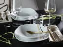 CreaTable Tafelservice Square City Line 12-tlg. Weiß Schwarz Sand Bild 4