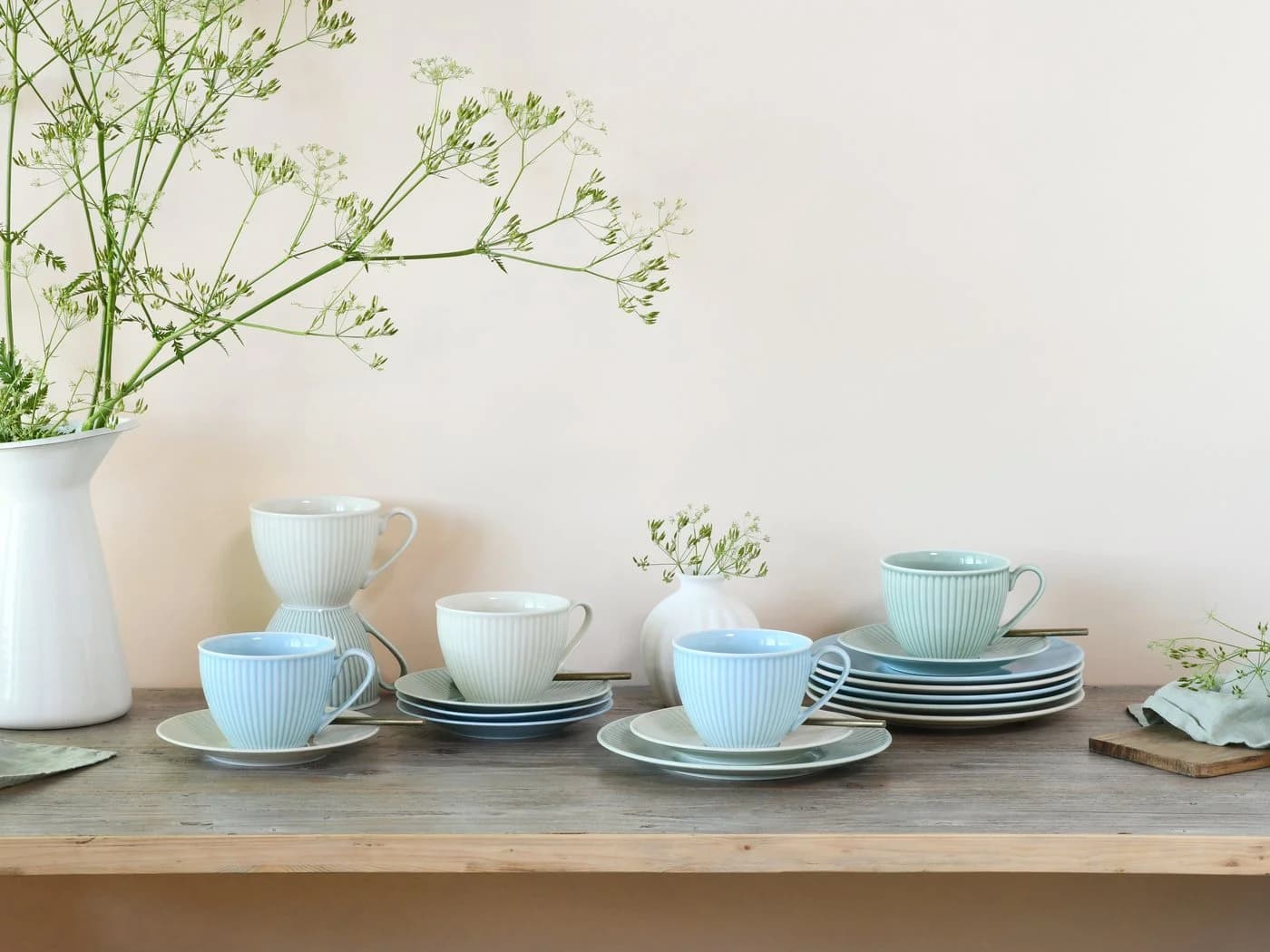 CREATABLE Kaffeeservice Valencia Pastell 18-tlg. Bunt Porzellan - Bild 5
