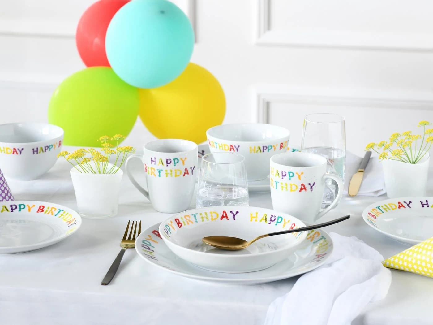 CREATABLE Kombiservice Happy Birthday 10-tlg. Porzellan bunt - Bild 3