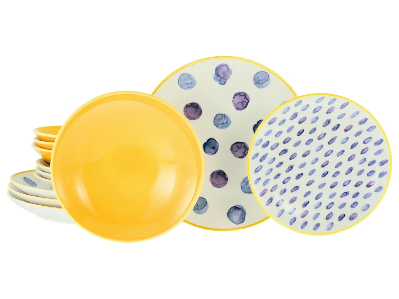 Creatable Tafelservice Maisie Blau/Creme/Gelb 12-teilig