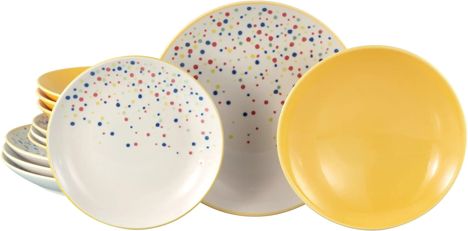 CREATABLE Teller-Set Joy 12-tlg. Steinzeug Bunt Gelb