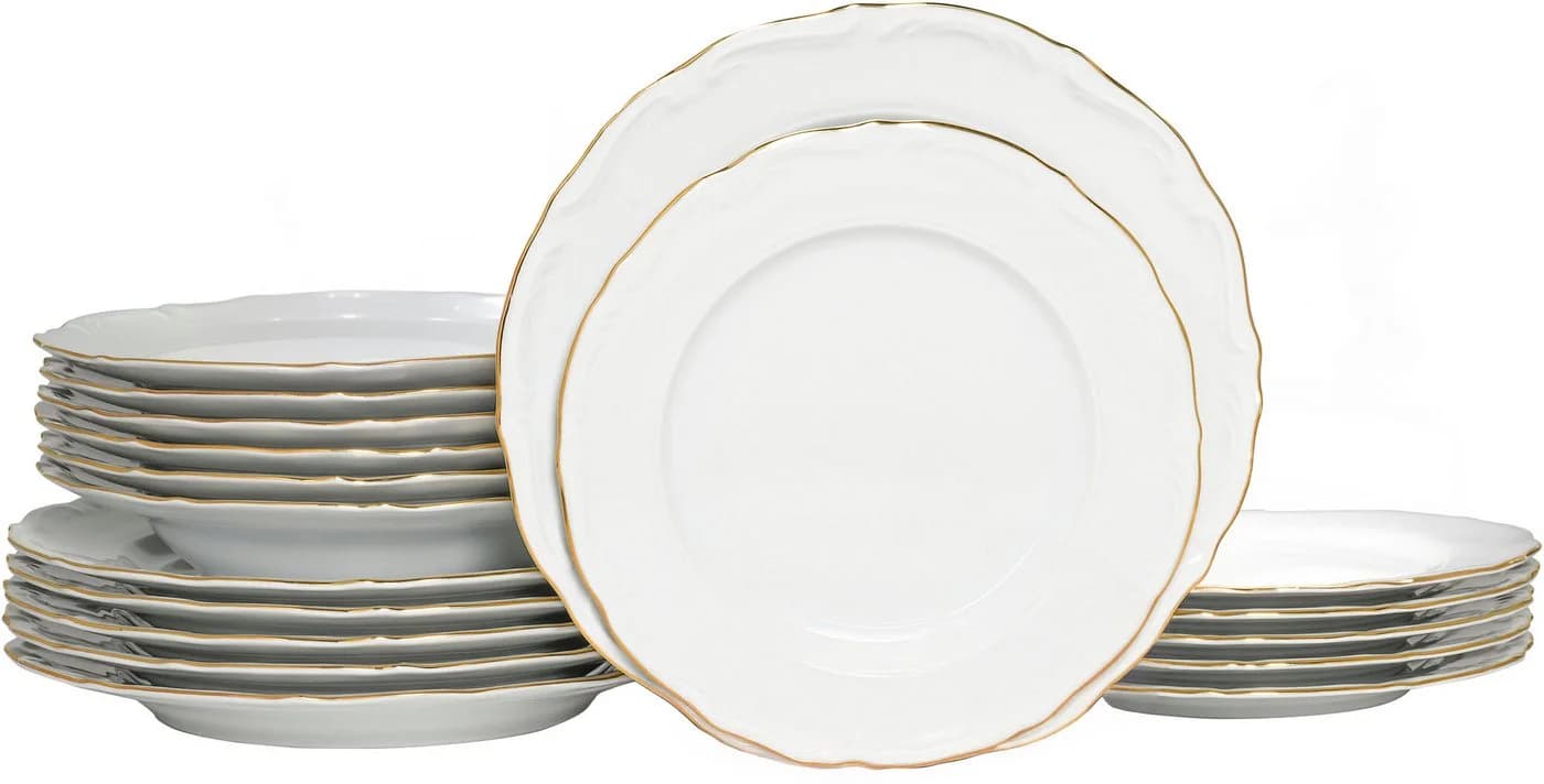 Creatable Teller-Set Maria Theresia 18-tlg. Weiß/Gold Porzellan - Bild 2