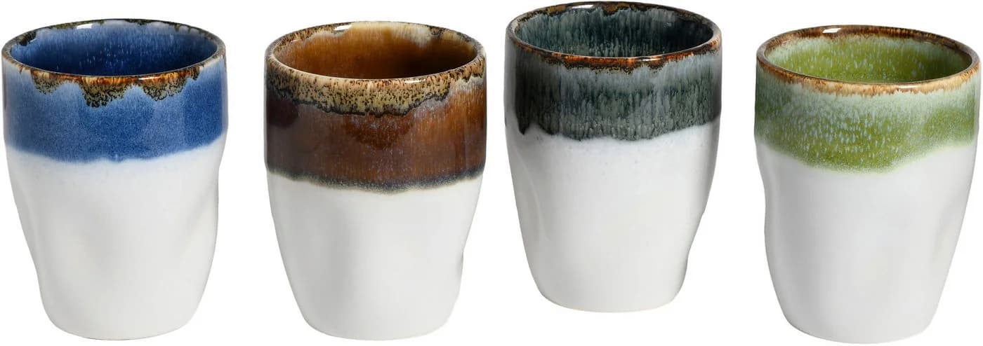 Creatable Kaffeebecher Set 4-tlg bunt Steinzeug Reaktivglasur - Bild 2