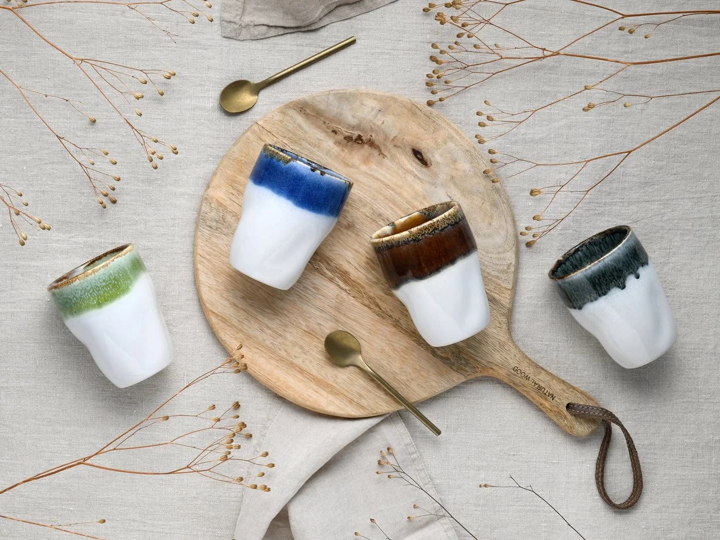 Creatable Kaffeebecher Set 4-tlg bunt Steinzeug Reaktivglasur - Bild 5