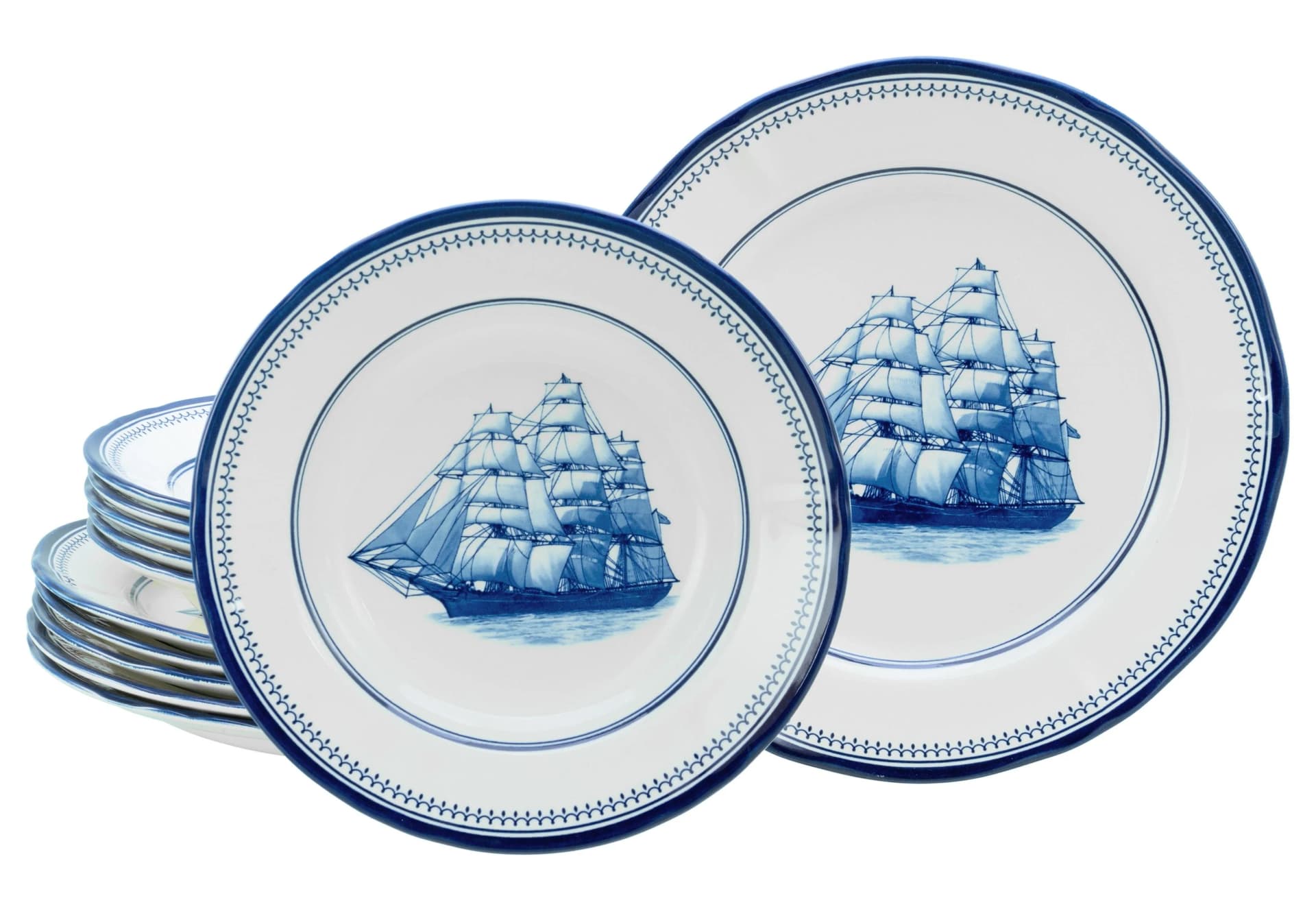 Creatable Tafelservice Segelschiff 12-tlg. Blau Steingut
