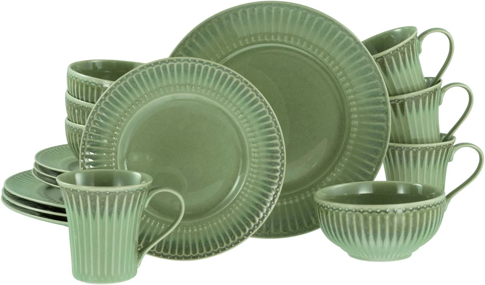 Creatable Kombiservice Celadon 16-tlg. Grün Steinzeug Geschirr-Set