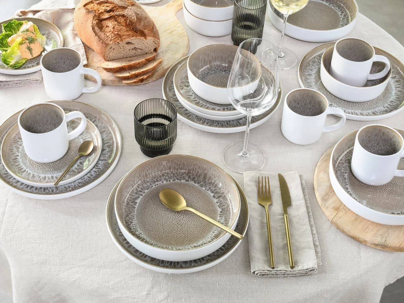 OTTO HOME Müslischale Set 6-tlg. Steinzeug weiß/sand Nordic Design - Bild 5