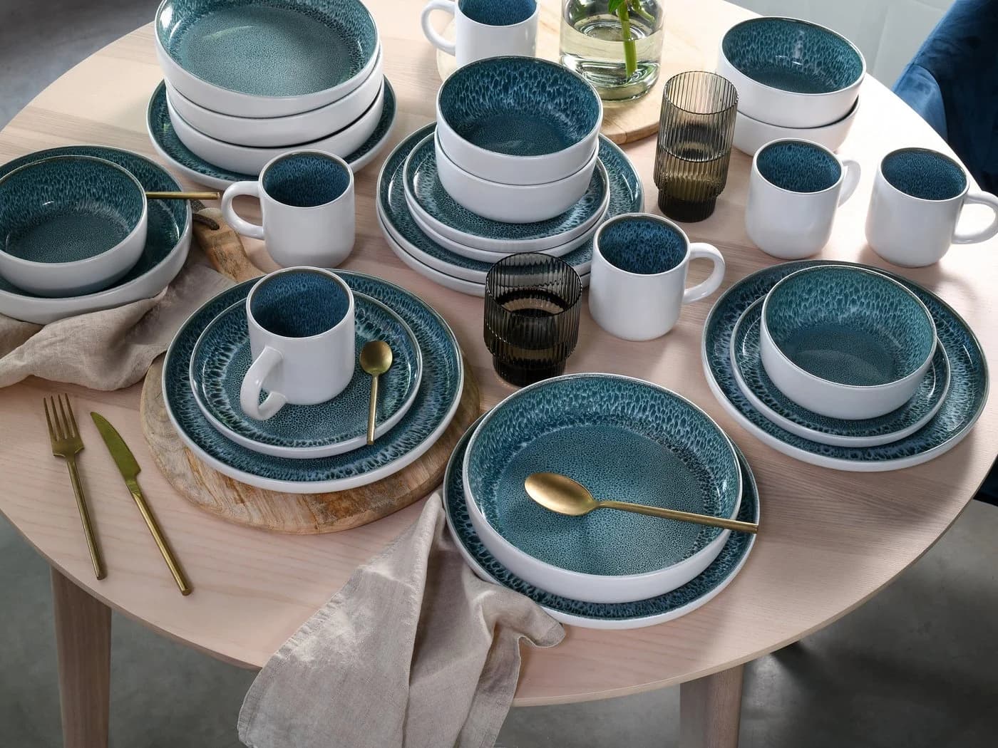 OTTO HOME Kaffeebecher Set 6-tlg. Weiß/Eisblau Steinzeug Novalee - Bild 4