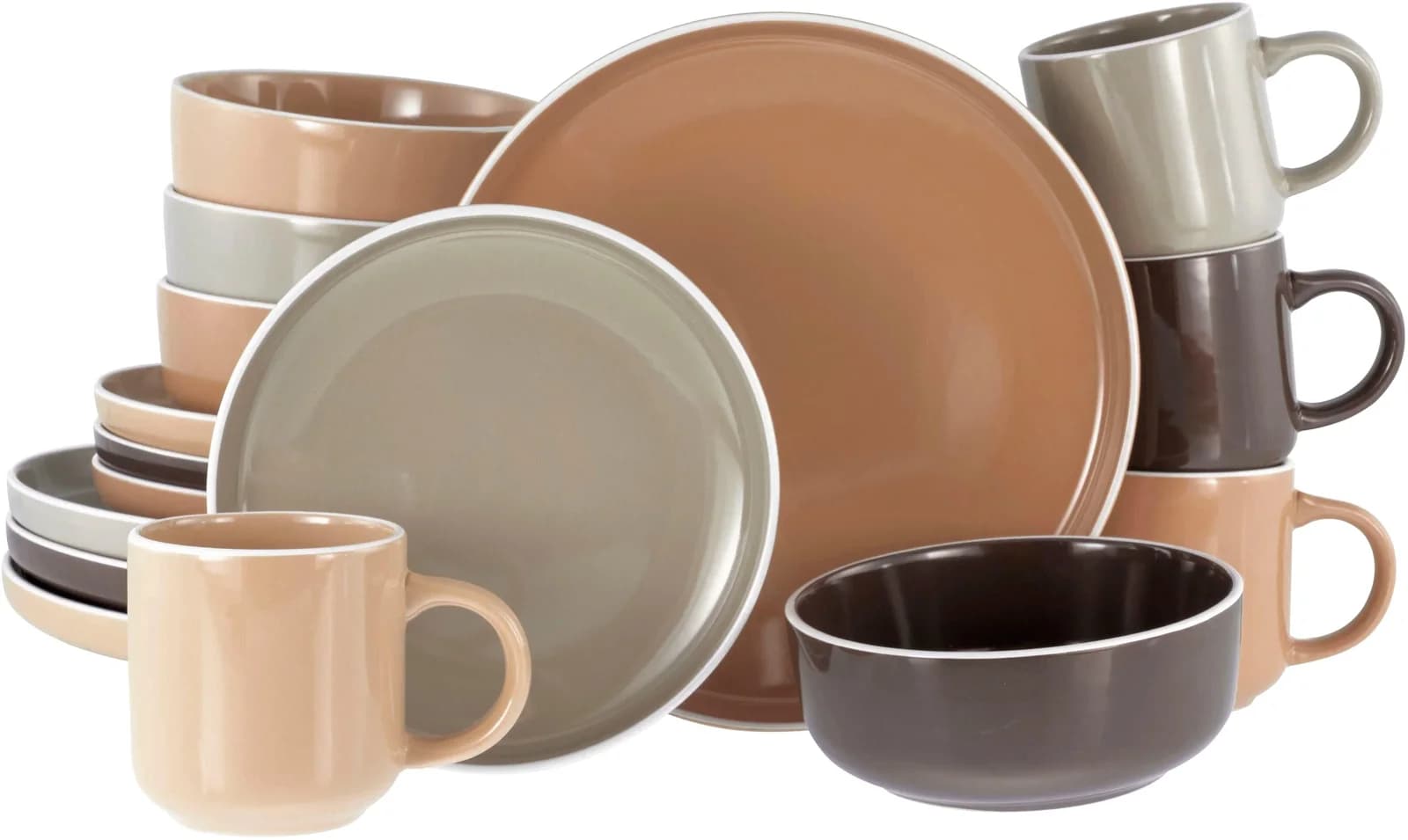 Creatable Kombiservice Nordic Mocha Mousse 16-tlg. Braun Steinzeug