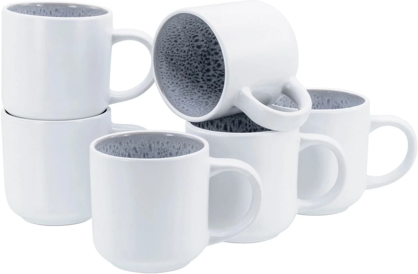 OTTO HOME Kaffeebecher-Set 6-tlg. Steinzeug weiß stone - Bild 2