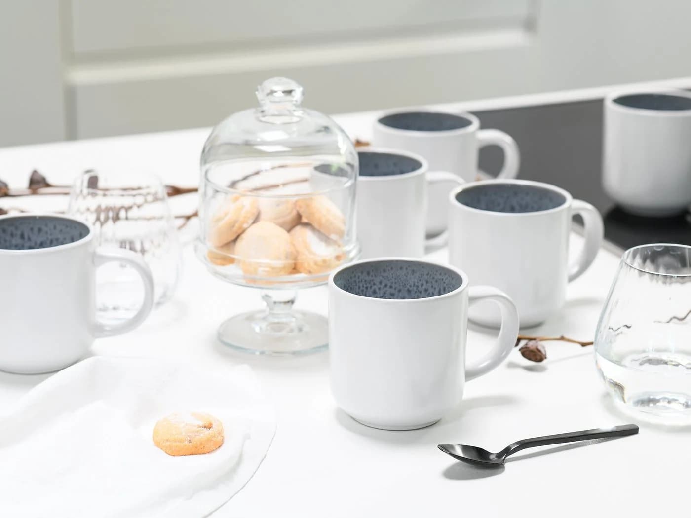 OTTO HOME Kaffeebecher-Set 6-tlg. Steinzeug weiß stone - Bild 4
