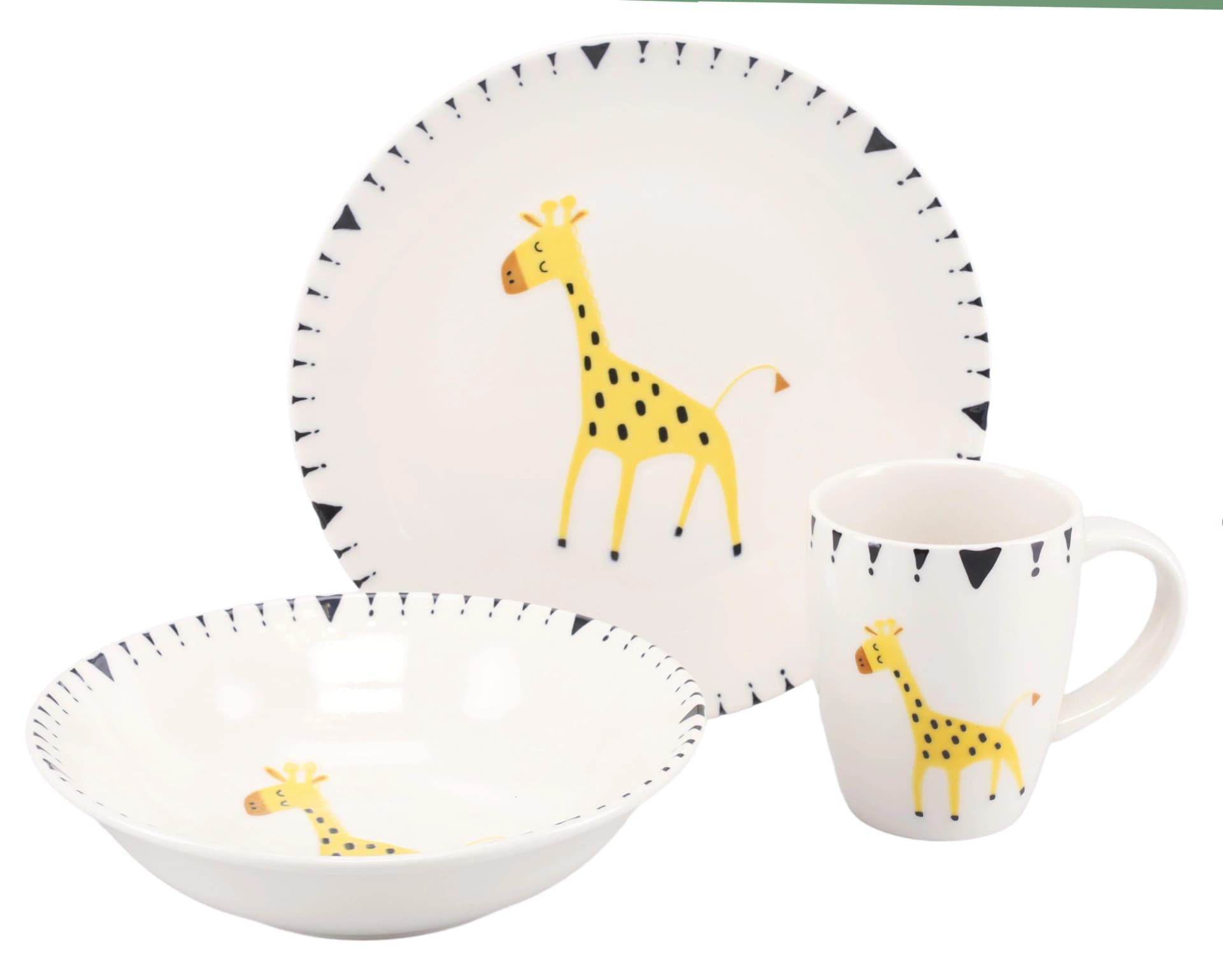 Creatable Kindergeschirr-Set 3-tlg. Safari Giraffe Steinzeug Bunt