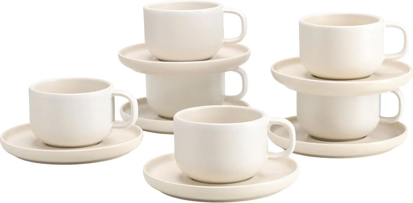 CreaTable Tasse Uno Set 12-tlg. Weiß Steinzeug - Bild 2