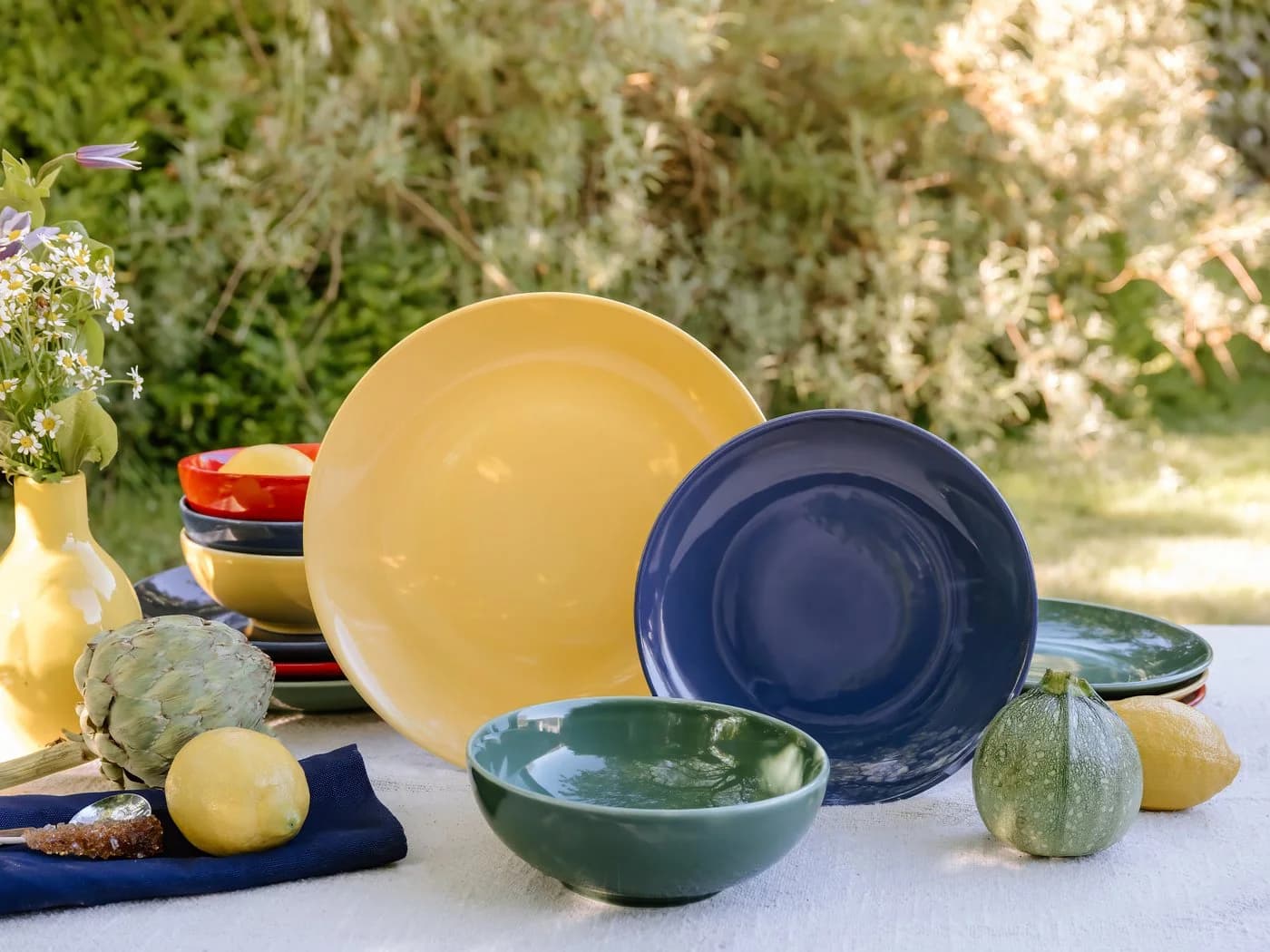 CreaTable Tafelservice Joy Bunt 12-teilig Steinzeug