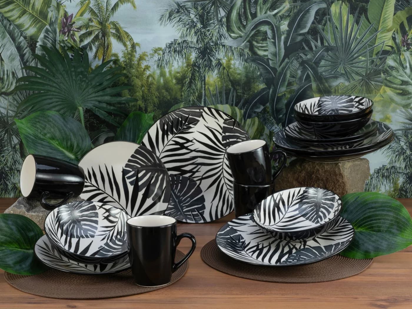 CreaTable Kombiservice Tropicana Black 16-teilig Steinzeug - Bild 3