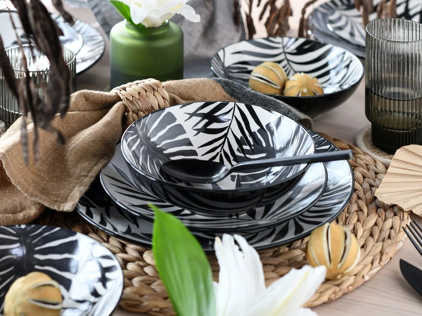CreaTable Kombiservice Tropicana Black 16-teilig Steinzeug - Bild 4