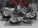 CreaTable Tafelservice Tropicana Black 12-tlg. Steinzeug Bild 3