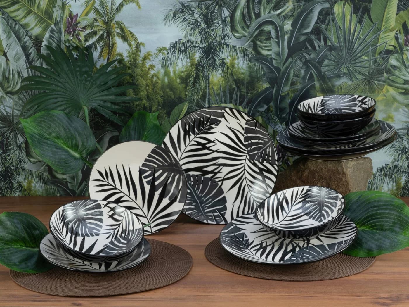 CreaTable Tafelservice Tropicana Black 12-tlg. Steinzeug - Bild 4
