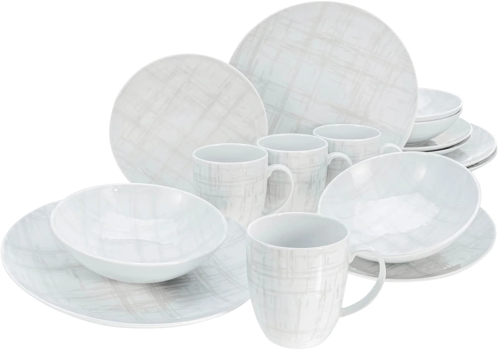 Creatable Geschirr-Set Shabby Chic 16-teilig Porzellan Weiß