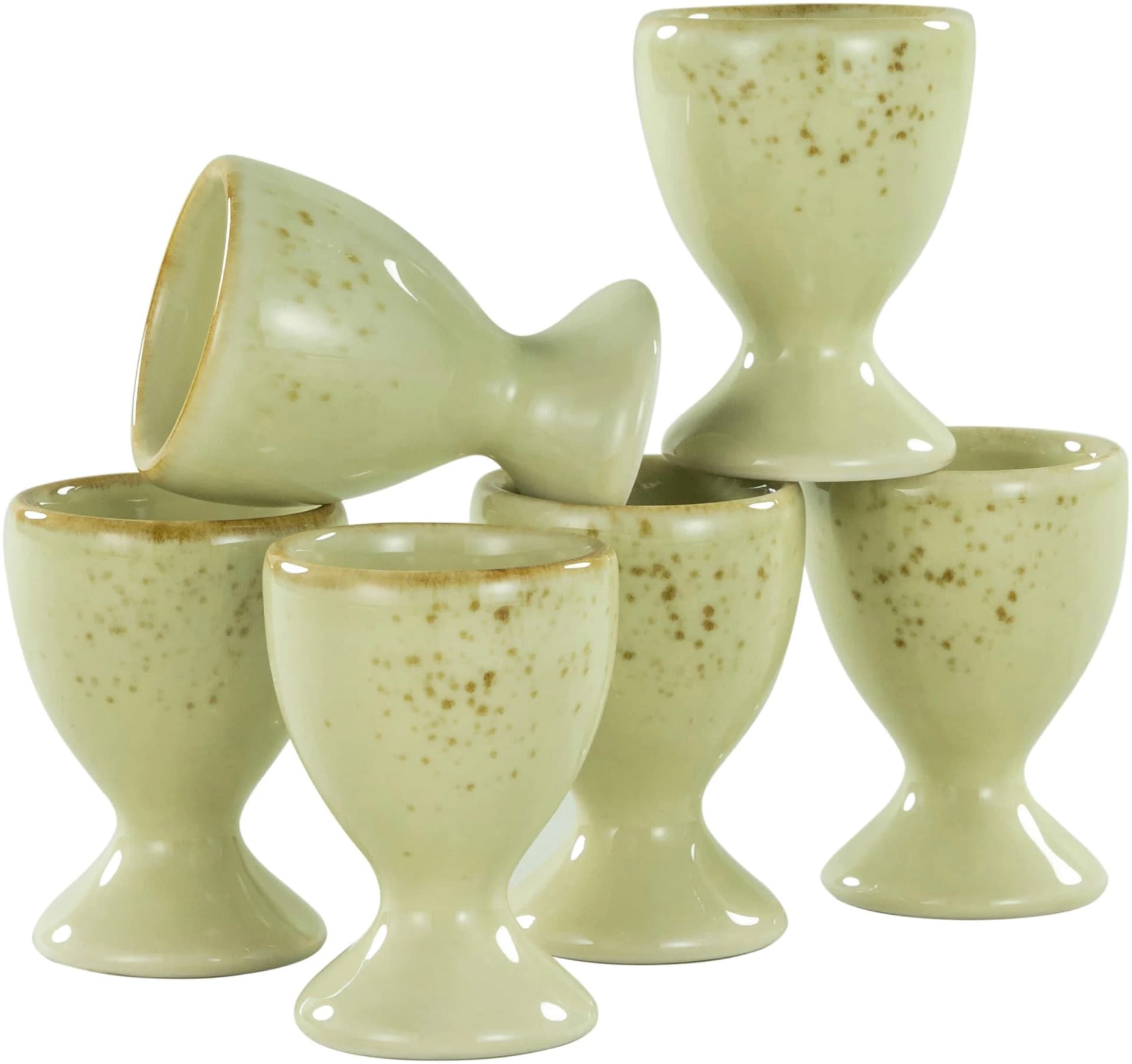 CREATABLE Eierbecher Set 6-tlg. Naturweiß Steinzeug