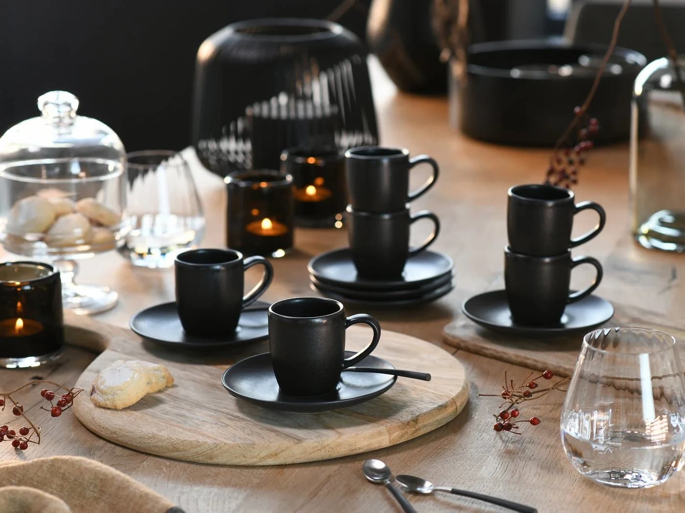 Creatable Espressotassen-Set 12-tlg. Schwarz Steinzeug Soft Touch Black