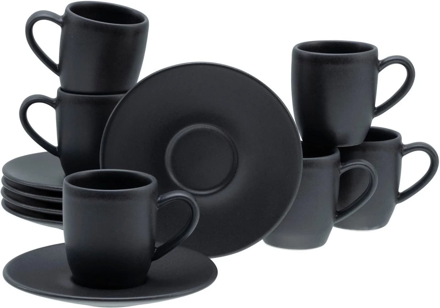 Creatable Espressotassen-Set 12-tlg. Schwarz Steinzeug Soft Touch Black - Bild 2