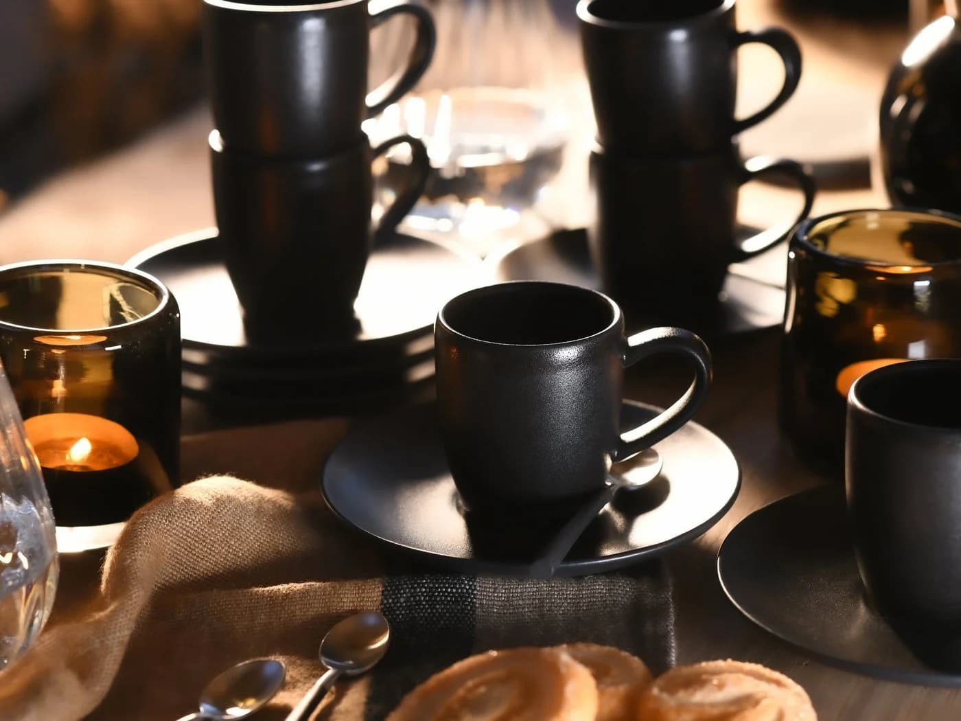 Creatable Espressotassen-Set 12-tlg. Schwarz Steinzeug Soft Touch Black - Bild 5