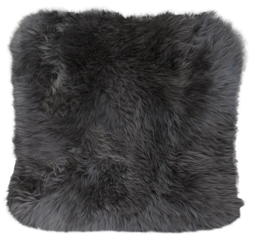 Heitmann Felle Lammfell-Kissen 40x40 cm Anthrazit Premium