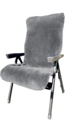 Heitmann Felle Lammfell-Auflage Grau für Garten- und Campingstühle Bild 2