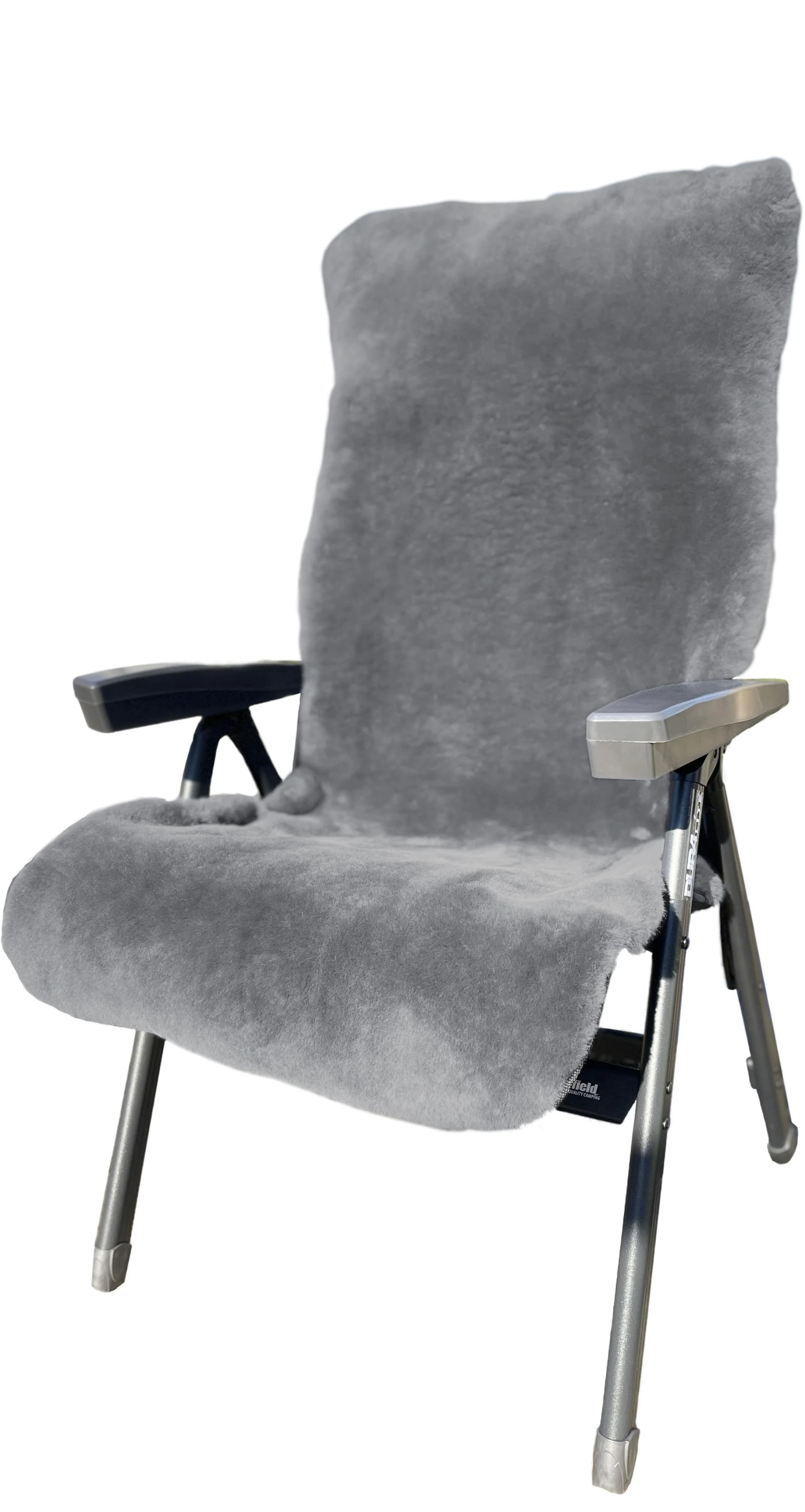 Heitmann Felle Lammfell-Auflage Grau für Garten- und Campingstühle - Bild 4