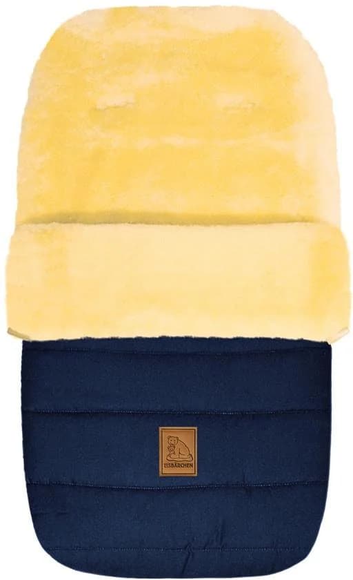 HEITMANN FELLE Fußsack Eisbärchen Lammfell Winterfußsack Marine