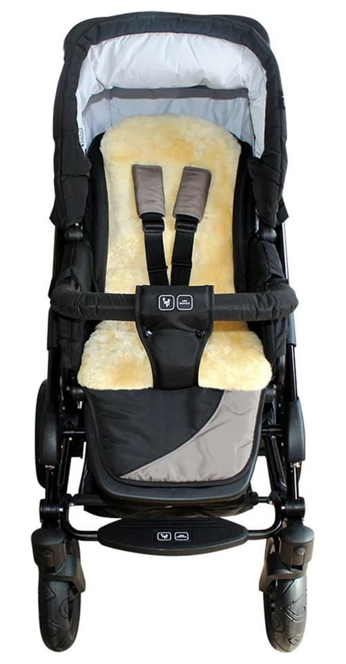Heitmann Felle Babylammfell Einlage Beige Weiß 5 Gurtschlitze - Bild 2