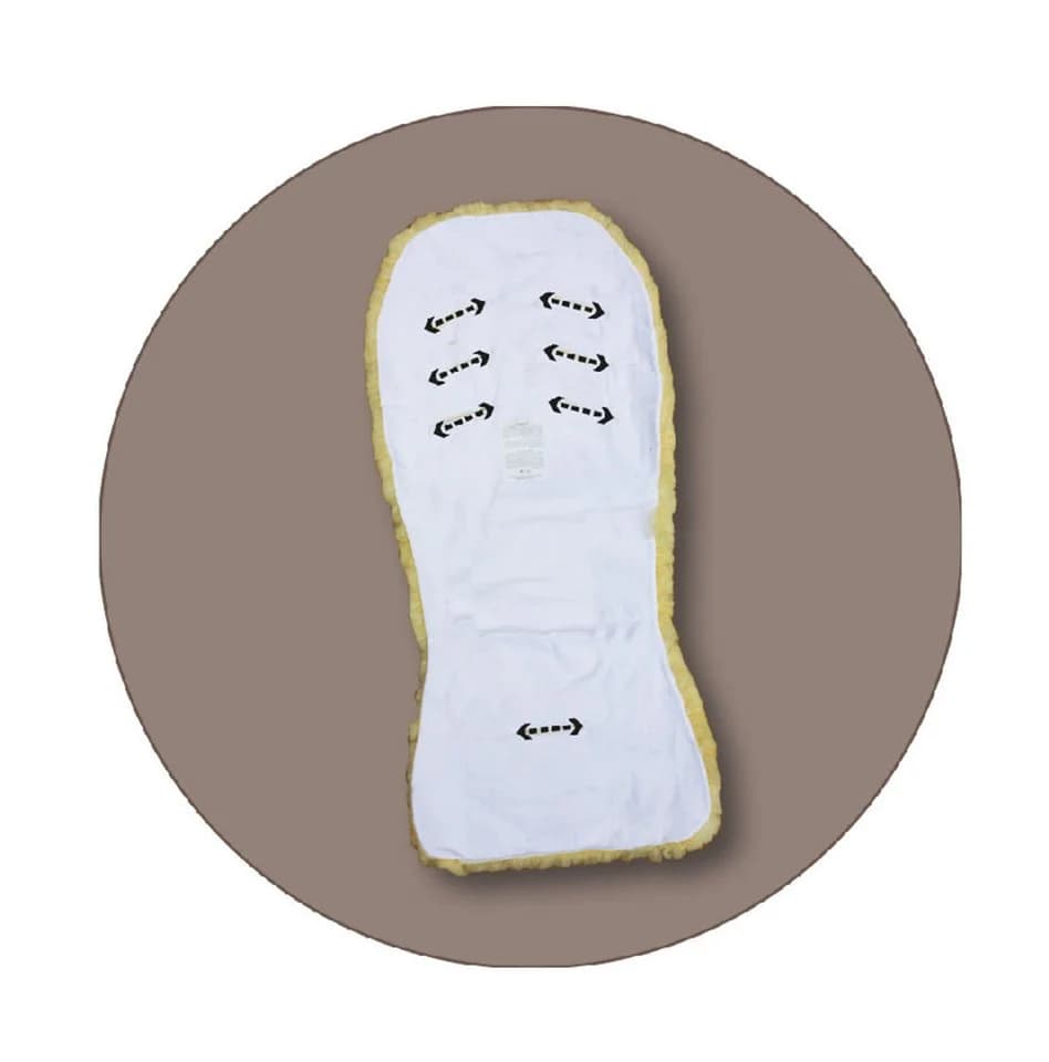 Heitmann Felle Babylammfell Einlage Beige Weiß 5 Gurtschlitze - Bild 3