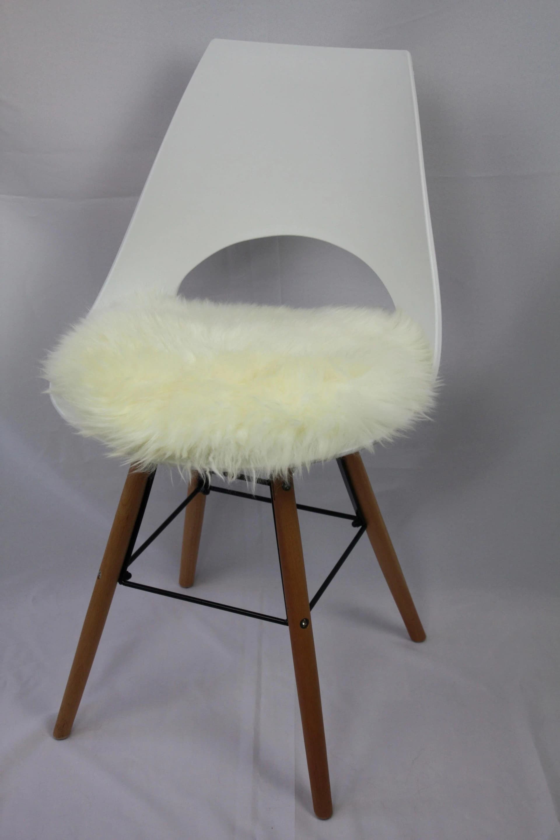 Heitmann Felle Stuhlkissen Lammfell Rund Weiß 45cm