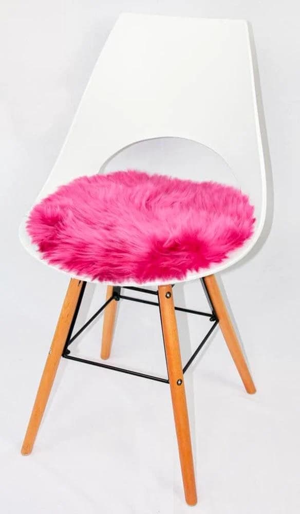Heitmann Felle Stuhlkissen Lammfell Rund Pink Ø 45 cm