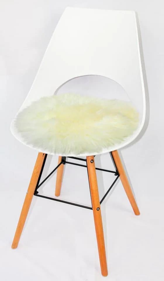 Heitmann Felle Stuhlkissen Lammfell Rund Weiß 45cm - Bild 2