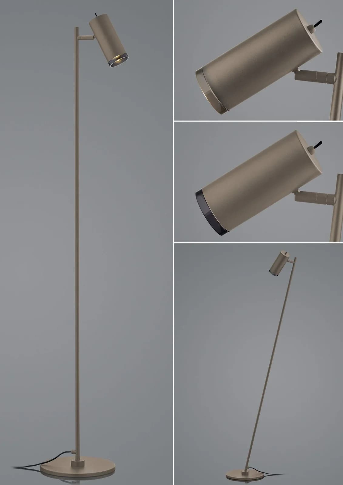 Stehleuchte POLO Taupe Kugelgelenk