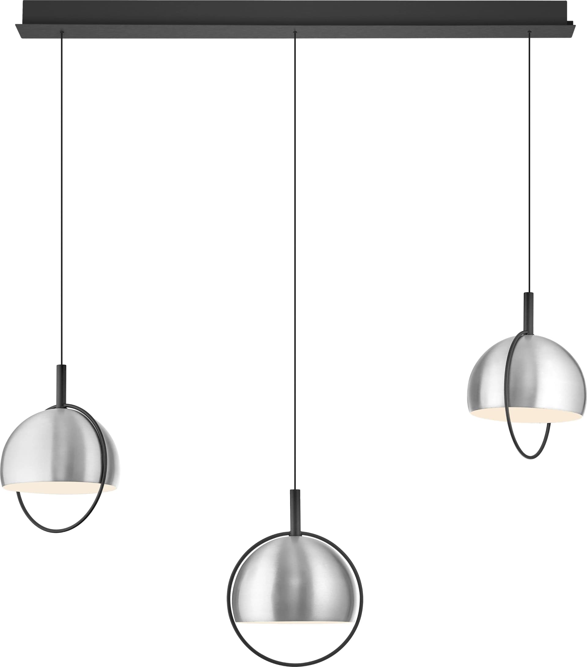 Baur LED Pendelleuchte HOOP Aluminiumfarben Matt 100cm