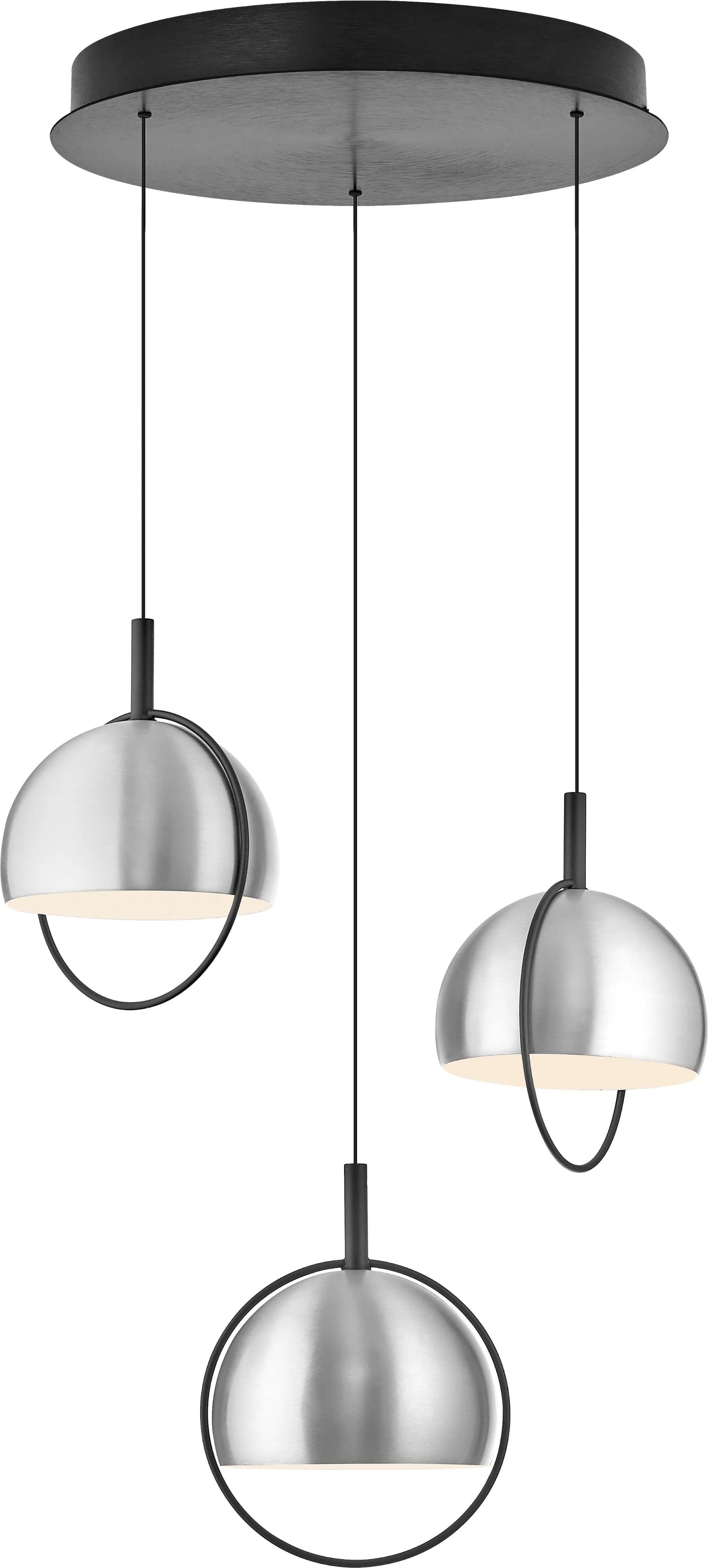 LED Pendelleuchte HOOP Aluminiumfarben Matt 43cm Dimmbar