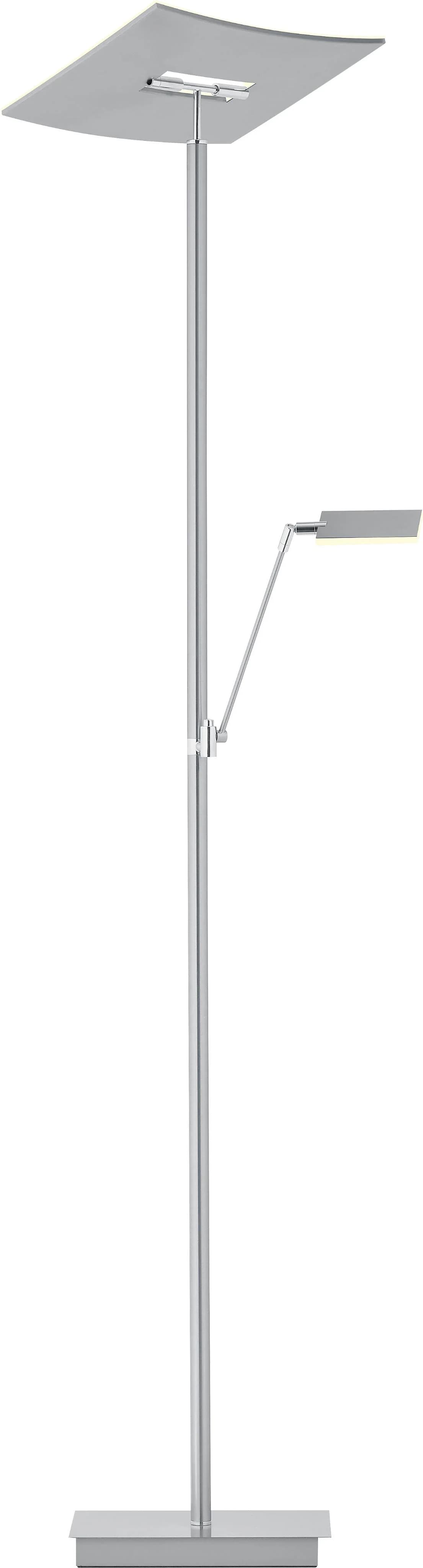 LED Stehlampe MODENA X mit Lesearm, dimmbar, 180 cm, Aluminium/Eisen