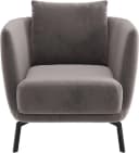 Sessel Pearl Cocktail-Sessel Grau Velvet Metallfüße Bild 2