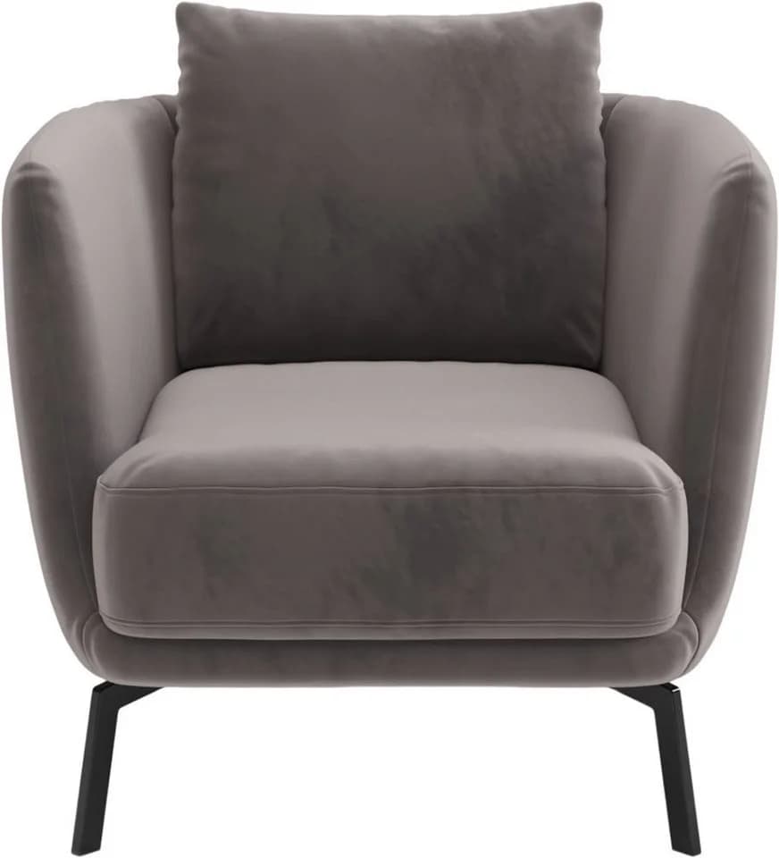 Sessel Pearl Cocktail-Sessel Grau Velvet Metallfüße - Bild 2