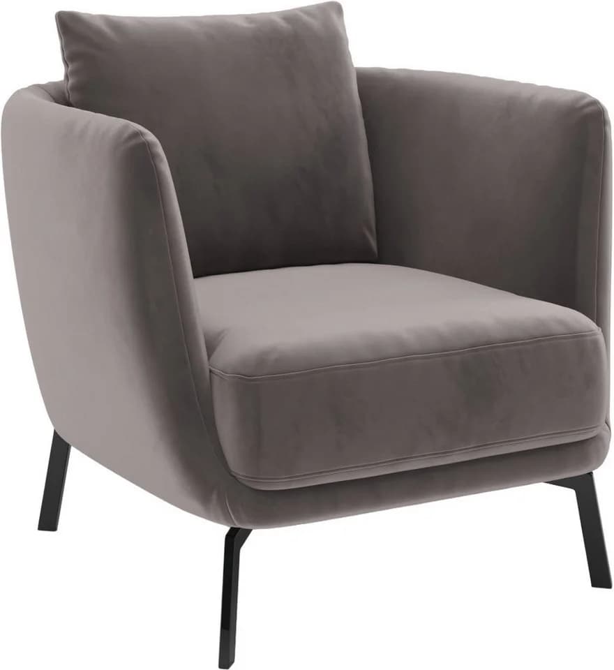 Sessel Pearl Cocktail-Sessel Grau Velvet Metallfüße - Bild 3